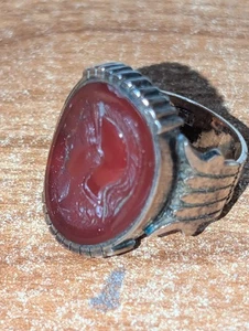 Antique Victorian Ladies Cornelian Ring Romanesque Style 14kt Rose Gold @5.0sz - Picture 1 of 8