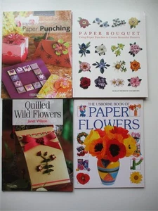MAKING PAPER FLOWERS 4 How-To Design Book Lot PUNCHING QUILLED POP-UP Projects - Picture 1 of 4