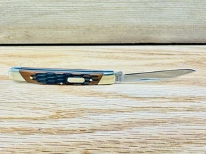 Buck 379 Solo Single Blade Brown Cow Bone Handle Pen Small Folding Pocket Knife - Picture 1 of 10