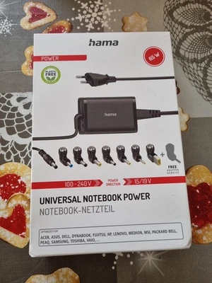 Hama Notebook Netzteil 65W 15-19V + 8 Adapter Laptop Ladegerät Samsung Asus 350 - Bild 1 von 2