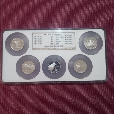 2007 S NGC PF70 UCAM - US Mint SILVER Proof 5 Coin State Quarter Set #48768P - Image 1 of 4