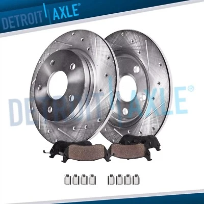 Rotores traseros perforados pastillas de freno de cerámica para Ford Taurus Explorer Flex Lincoln MKS Foto 1 de 4