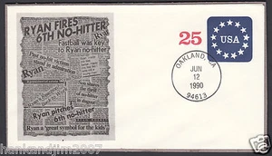 Nolan Ryan 6th No Hitter 1990 USPS Commemorative Envelope - Picture 1 of 1