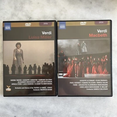 Verdi Opera Naxos DVD Lot : Macbeth (2007), Luisa Miller (2006) Italian Rare OOP - Image 1 of 4