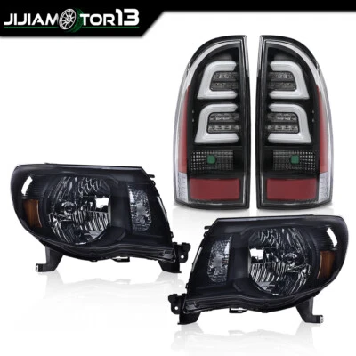 Faros negros y luces traseras de barra de tubo LED 3D aptos para Toyota Tacoma 2005-2011 Foto 1 de 4