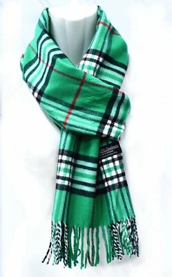Mens Womens Wool Check Scarf Scotland Made Warm Plaid Wool 100% Cashmere Scarves - Image 1 of 4