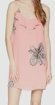 $64 Lucy Love Women's Pink Floral Ruffle Sleeveless Casual Tank Dress Size M - Image 1 of 3