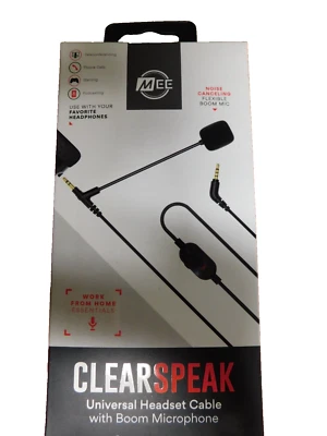 MEE Audio ClearSpeak BLACK Universal Headset Cable with Boom Microphone - Image 1 of 2