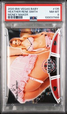 2020 Benchwarmer Vegas Baby Heather Rene Smith Money Maker Bookend 5/5 PSA 8 - Image 1 of 3