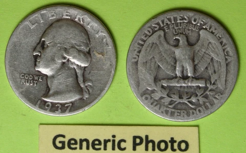 1937 US Washington Quarter in Circulated Condition...see Photos Cover