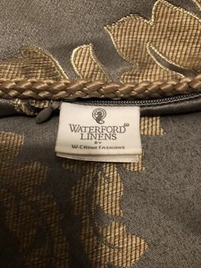 WATERFORD 2 STANDARD SHAMS DECORATIVE GOLDEN And Gray  Bridgeton Style  20"x26” - Picture 1 of 6