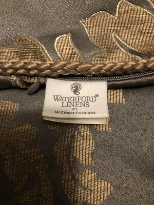 "2 fundas estándar Waterford decorativas doradas y grises estilo Bridgeton 20"x26""" Foto 1 de 4