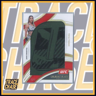 2022 Panini Immaculate UFC Tecia Torres Jumbo Materials Train. Shirt 4/4 #JM-YYS - Image 1 of 3