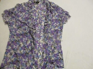 Womens ab studio purple floral blouse sz l - Picture 1 of 5