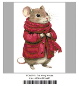 The Merry Mouse! - Cute Festive Winter Cross Stitch Paper Printed Pattern Posted - Picture 1 of 7