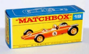 Matchbox Lesney No 19 Lotus Racing Car Empty Repro F  Style Box - Picture 1 of 1