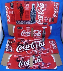 1996 COCA COLA CLASSIC OLYMPICS & 1999 NFL FOOTBALL 12 PAK COKE CARTONS - Picture 1 of 3