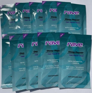 Rave Deep Repair Hair Mask Coconut Oil Keratin Lot Of 10 Packets 1oz Each - Picture 1 of 3
