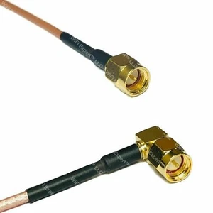 RG316 DS SMA MALE to SMA MALE ANGLE Coaxial RF Pigtail Cable ships from USA - Picture 1 of 1