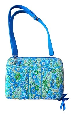 Alça para Tablet Vera Bradley Verde Azul Amarelo Branco Grande com Zíper - Imagem 1 de 4