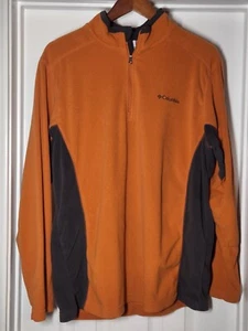 Pullover Columbia Para Hombre Grande Naranja 1/4 Cremallera Polar Cuello Simulado Manga Larga - Imagen 1 de 5