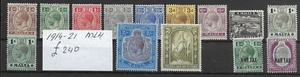 BRITISH MALTA @ 1914-1921 DEFINITIVES MLH NICE PRICED @ Mal.44 - Picture 1 of 1