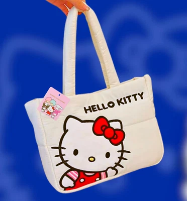 Auténtico Bolso de Mano Sanrio Hello Kitty Puffer Y2K Japón Acolchado Nylon Relleno Foto 1 de 4