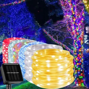 7.5-32m Solar Lichtschlauch Außen LED Streifen Lichterschlauch Lichterkette IP65 - Bild 1 von 81