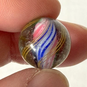 ~45/64 Zoll antike handgefertigte deutsche Pontils Glas massiver Bandkern Marmor #zz129 - Bild 1 von 21