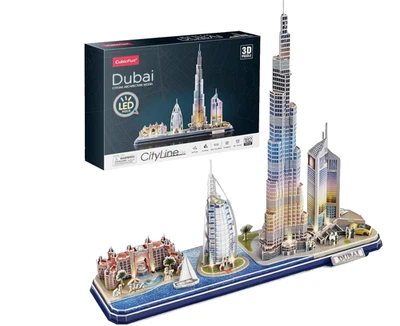 3D Puzzles for Kids Adults LED Dubai City Architecture Model, Atlantis The Palm - Image 1 of 4