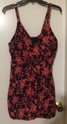 Lands End Size XL Pink Purple Floral Quick Dry Stretch Split in Front Skirt ~EUC - Image 1 of 4