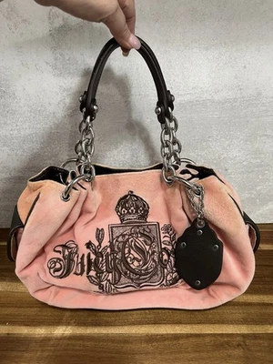 Juicy Couture Vintage Pretty Thing Pink Velour Bag Y2K - Image 1 of 4