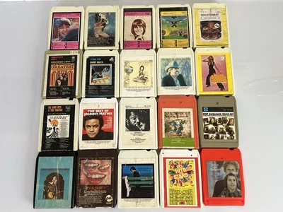 20 x 8 Track Rebuilt Tapes Rod Stewart Simon & Garfunkel Helen Reddy Osibisa - Image 1 of 4