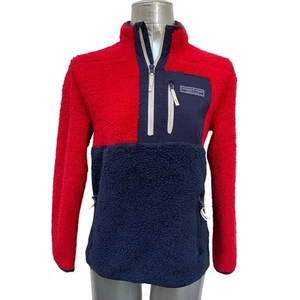 Vineyard Vines Color Block Sherpa Half Zip Pullover Sweater Youth Size Large - Picture 1 of 4