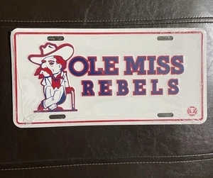 Vintage Ole Miss Rebels License Plate Tag with Colonel Col Reb SEALED RARE - Picture 1 of 1