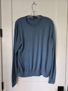 Polo Ralph Lauren Crew Pullover Herren L Blau Wolle Seide Kaschmir Strick - Bild 1 von 13