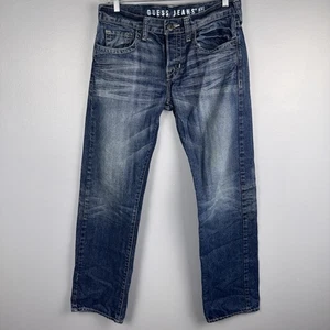 Pantalones de mezclilla Guess Jeans Rebel de pierna recta para hombre 32 X 32 azul desgastado botón mosca - Imagen 1 de 7