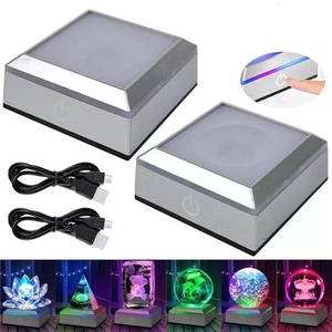 Base Luce LED Decorativa per Figure Cristallo 3D Illuminazione Colorata Display - Picture 1 of 17