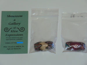 Klew Signature Drum Style Artisan Polymer Clay By Karen Lewis Lot of 2 NOS - Picture 1 of 12