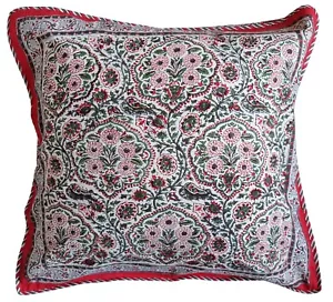 Großer Baumwollkissenbezug - osmanische Rose - quadratisch 24 Zoll x 24 Zoll - Bild 1 von 4