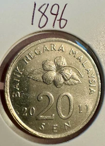 Malaysia 20 Sen 2011 Agong Copper-Nickel - Picture 1 of 2