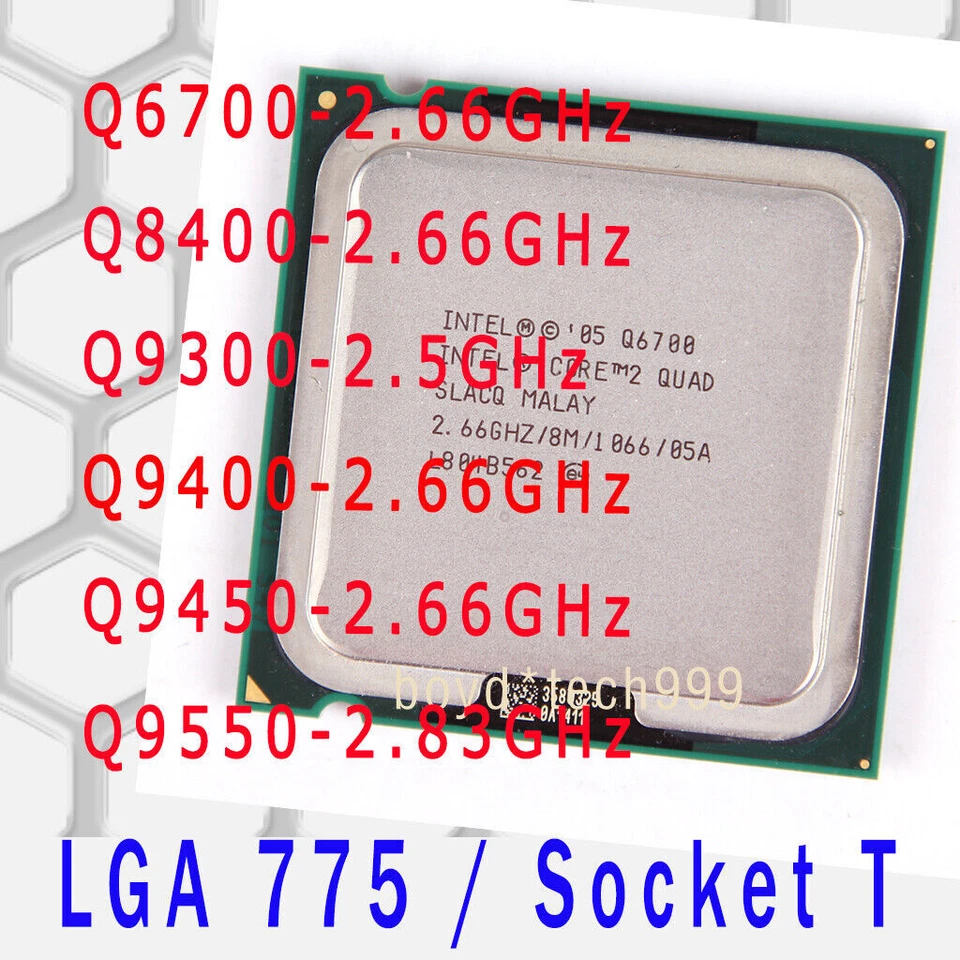 Intel Core 2 Quad Q6700 Q8400 Q9300 Q9400 Q9450 Q9550 LGA 775/T CPU Processor - Image 1 of 1