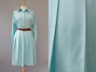 Vintage Leslie Fay Shirt Dress UK12 -14 1990s Light Turquiose JE694