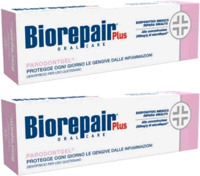 2PCS Biorepair PARODONGEL PLUS Enamel Oral GUM Repair Fluoride Free Toothpaste
