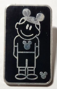 DISNEY -- BOY -- BLACK & SILVER -- HIDDEN MICKEY PIN -- 3 OF 5 - Picture 1 of 2