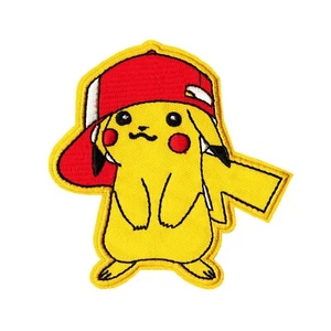 Parche Pikachu con Sombrero Rojo Pokemon Bordado Hierro - Linda Insignia Japonesa - Imagen 1 de 2