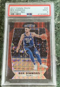 2017 Panini Prizm Mosaic #48 Ben Simmons Philadelphia 76ers Red Variant PSA 9 MT - Picture 1 of 5
