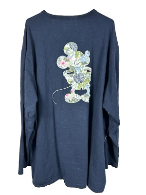 Tommy Bahama Jungle Jubilee Disney Mickey Mouse T-Shirt 3XLB Organic Navy Floral - Image 1 of 4