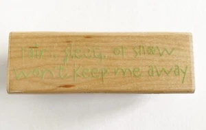 Stampabilities Gummistempel Regen Schneeregen oder Schnee hält mich nicht fern Winter Text - Bild 1 von 4