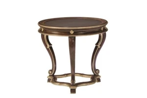 Maitland Smith Majorca End Table - Mahogany - Briar Finish - Venetian Gold Trim - Picture 1 of 7